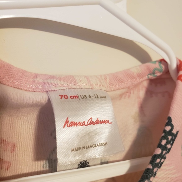 Hanna Anderson twinkly trees on blush pink celebration skater dress 6-12 months - Picture 3 of 4